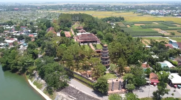pagoda dama celestial vietnam vista drone